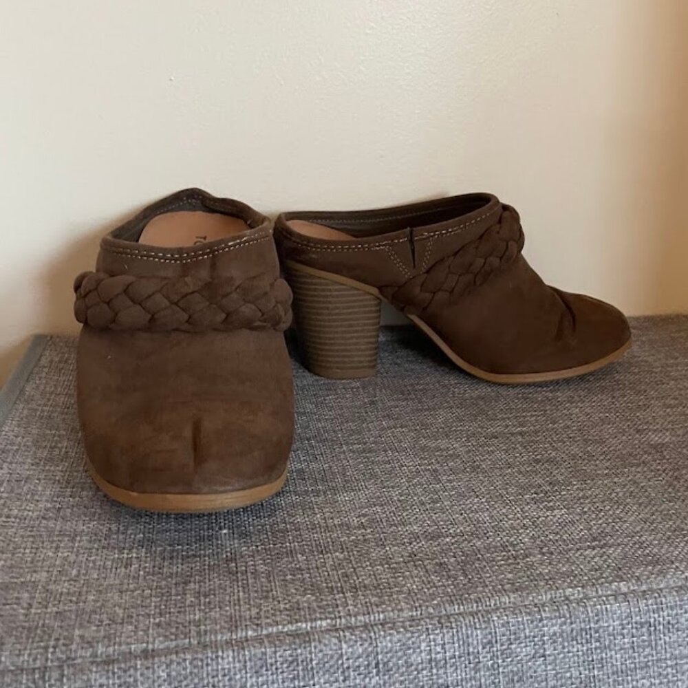 Torrid Brown Braided Mules - 3-Inch Heel Size 6 wide